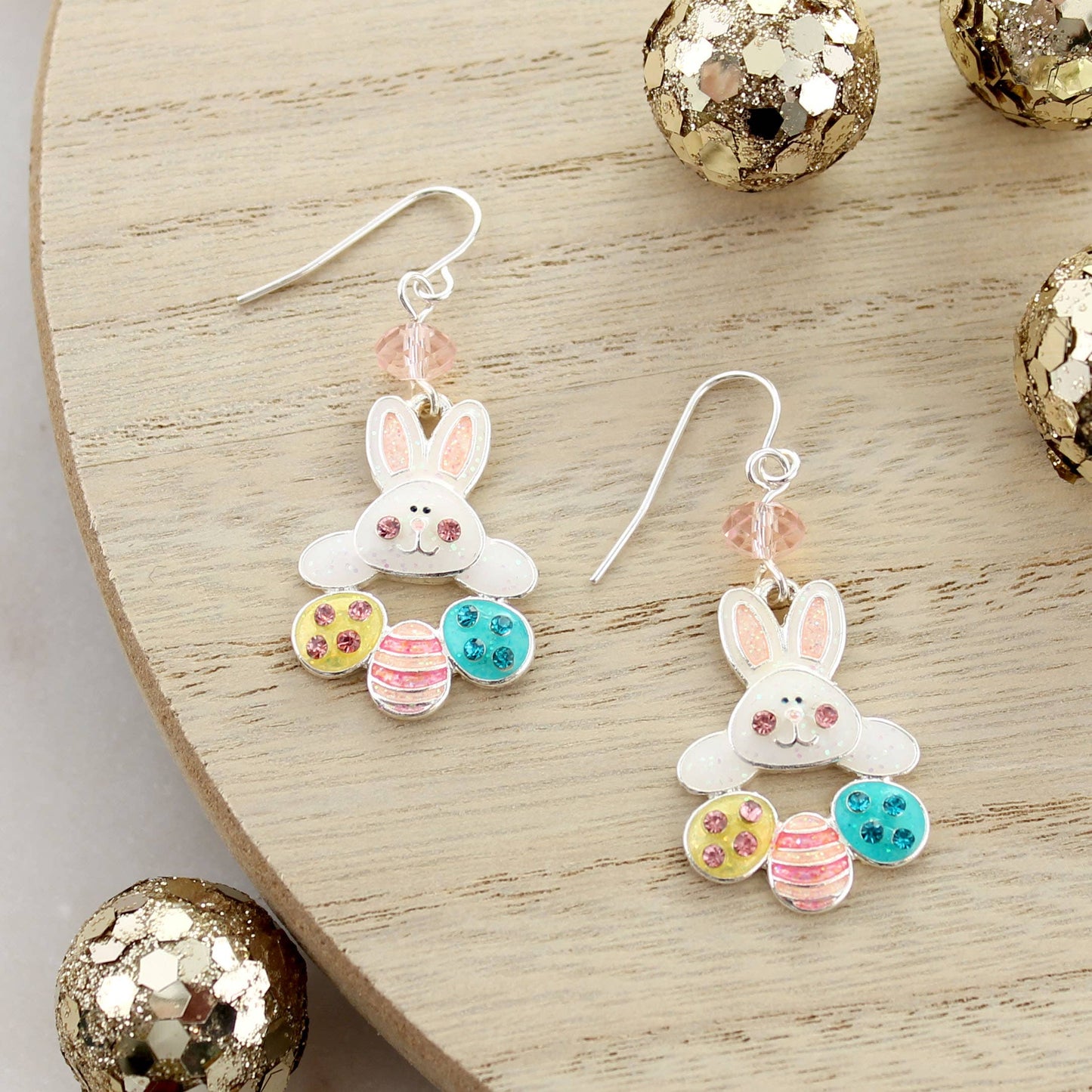 Enamel Easter Bunny & Egg Earrings