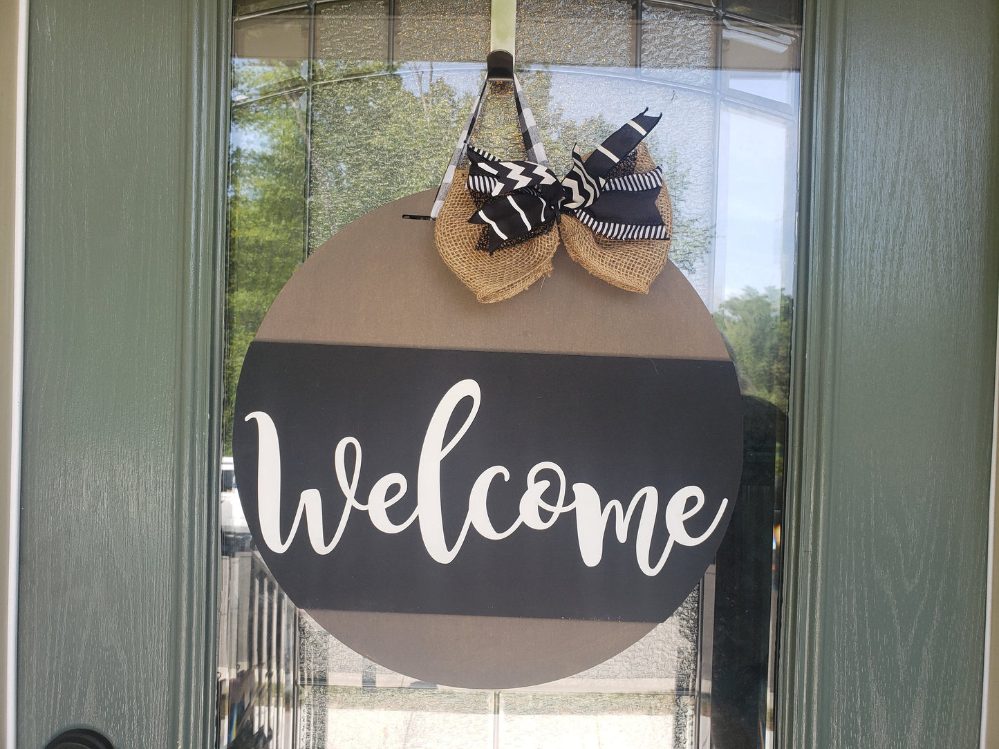 Welcome Door Hanger - Black