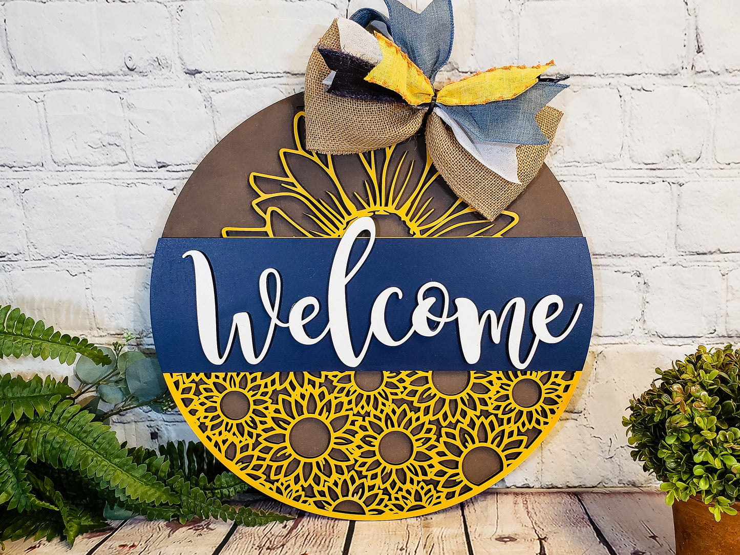 Sunflower Welcome Door Hanger