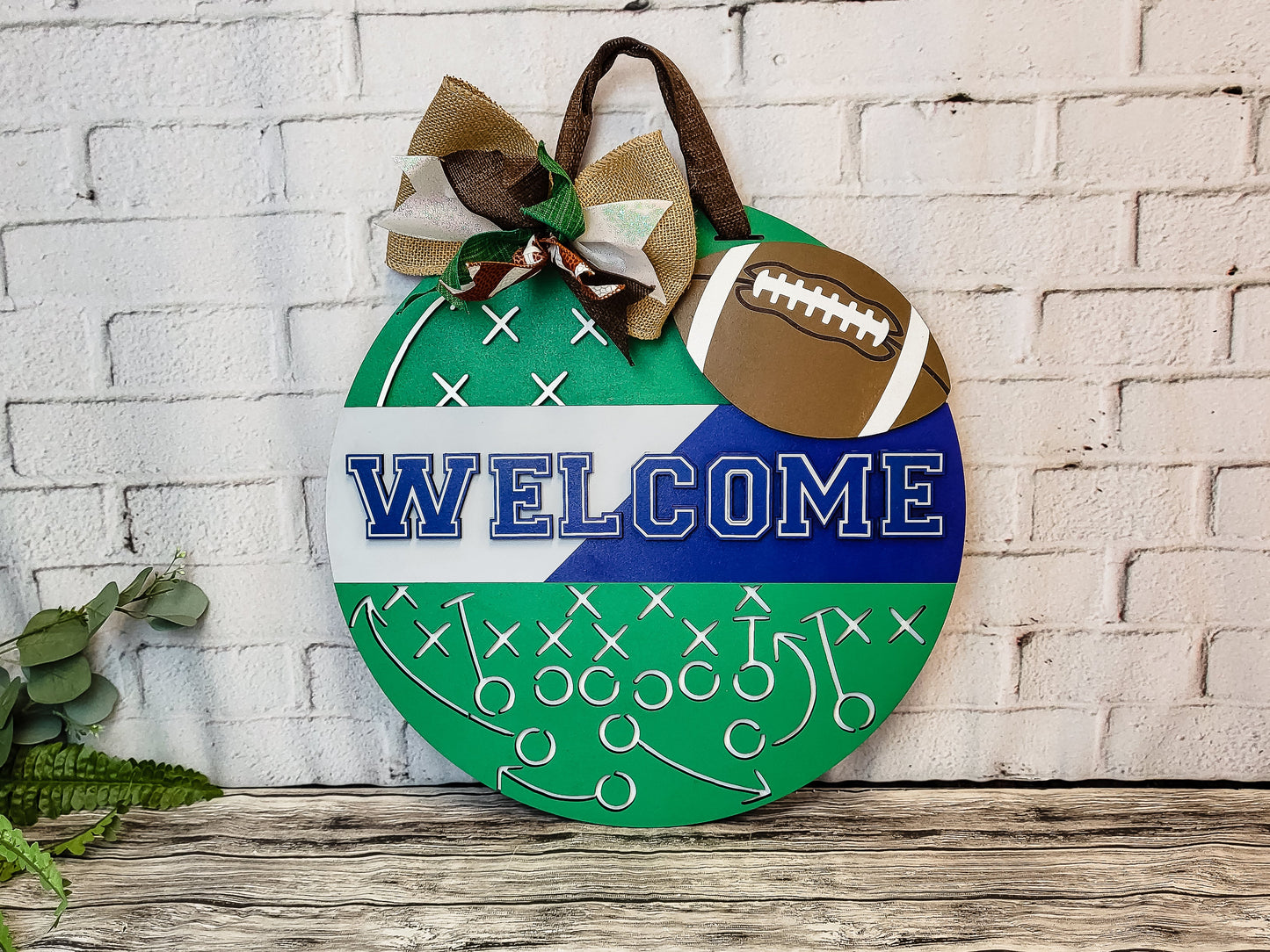 Welcome Football Play Door Hanger