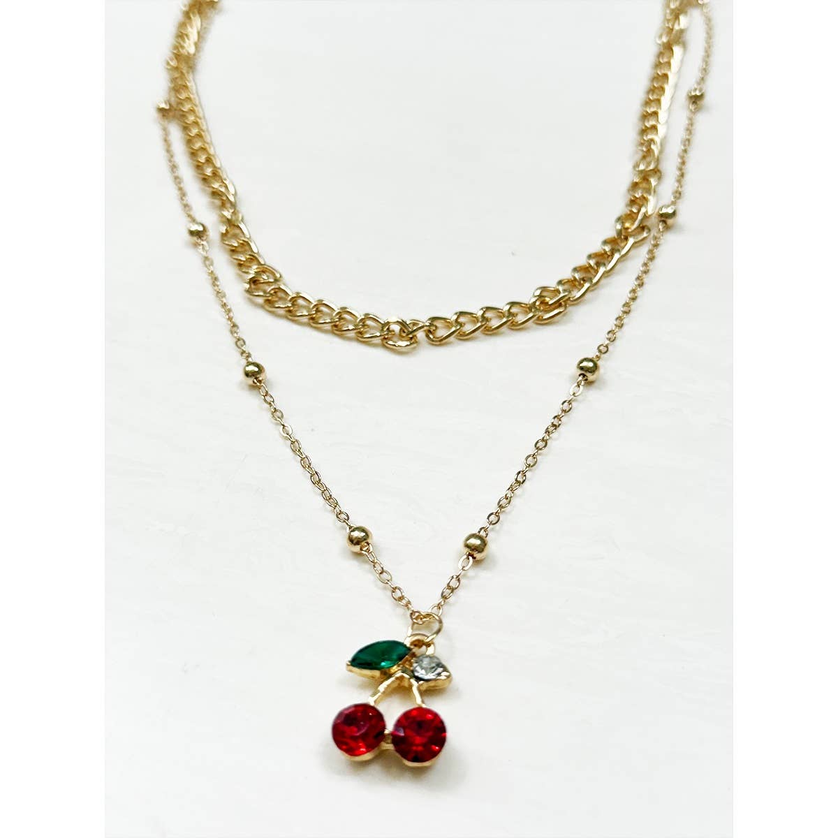 Double Layered Cherry Necklace