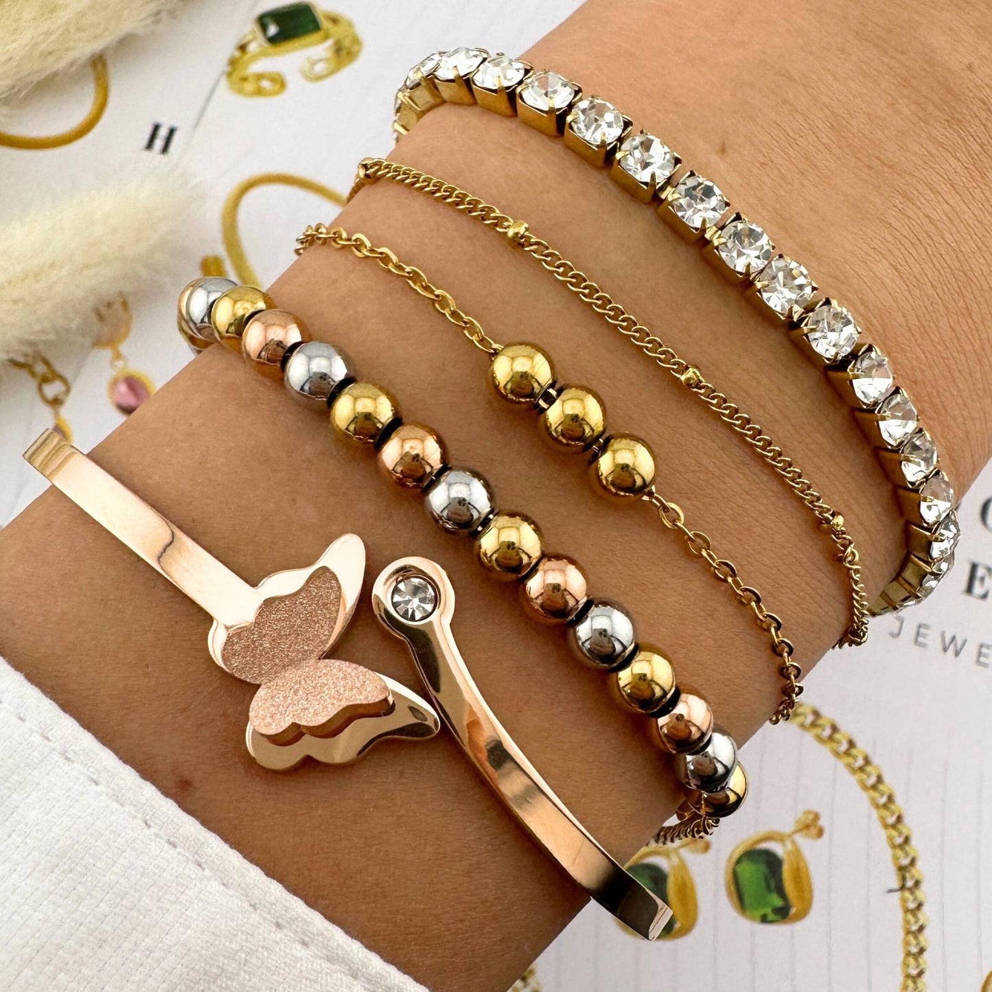 Gold Radiance Tennis Bracelet
