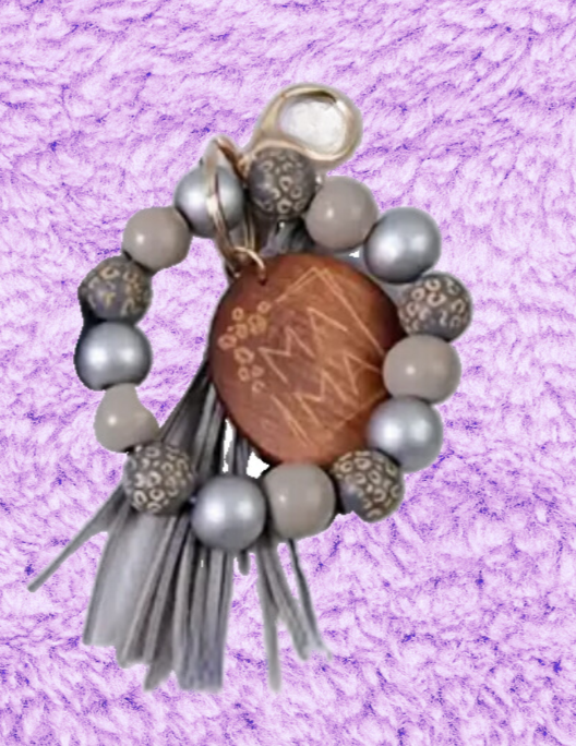 MAMA Beaded Wristlet Keychain