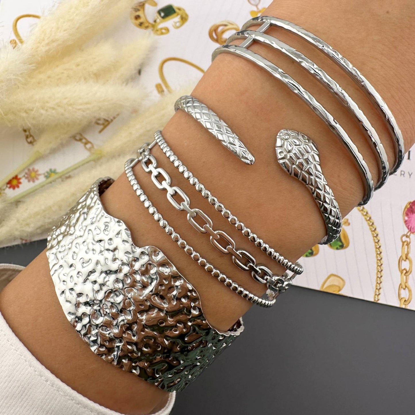 Tri Layer Cuff Bracelet