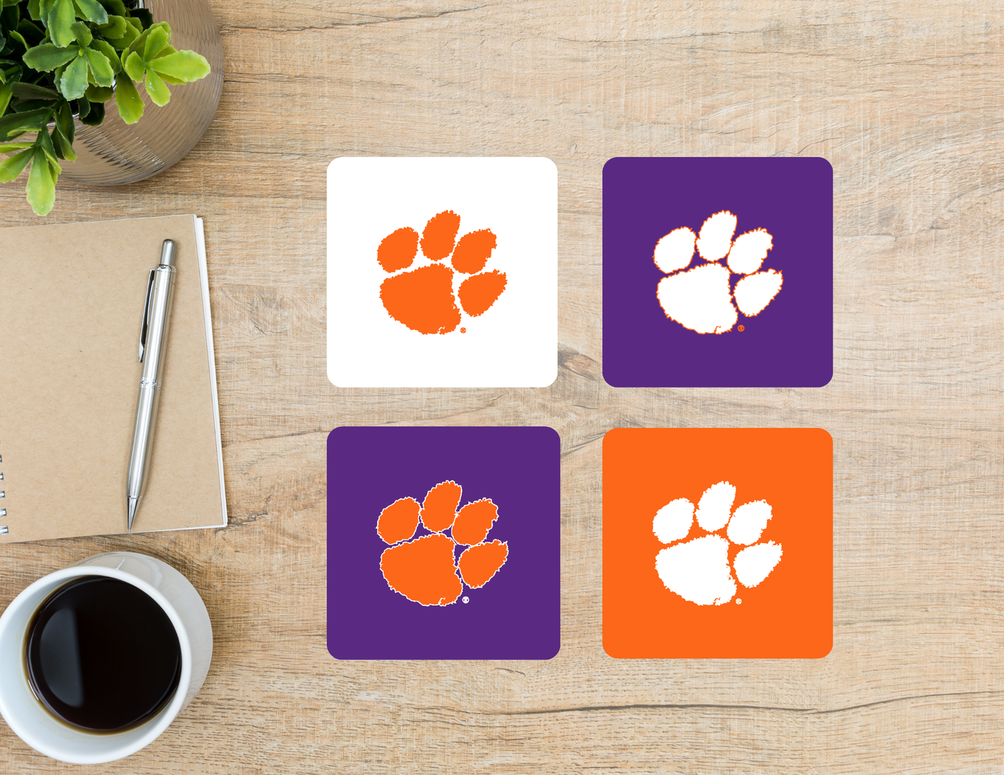 Clemson Paw Variety Ceramic Coasters