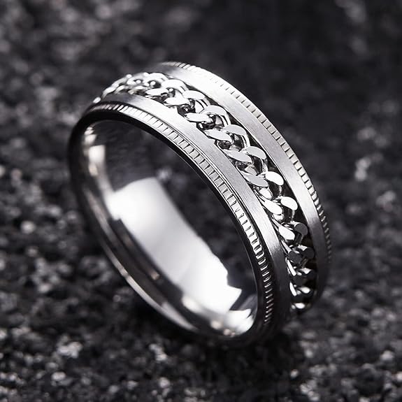 Titanium Chain Spinner Ring