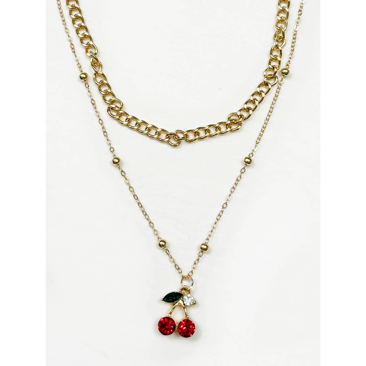 Double Layered Cherry Necklace