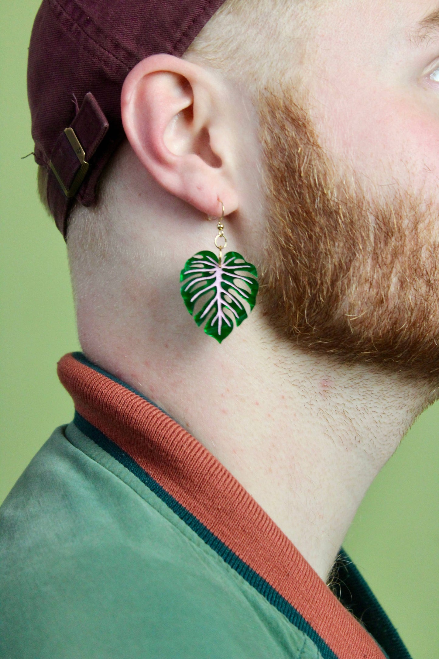 Mini Monstera Leaf Acrylic Earrings