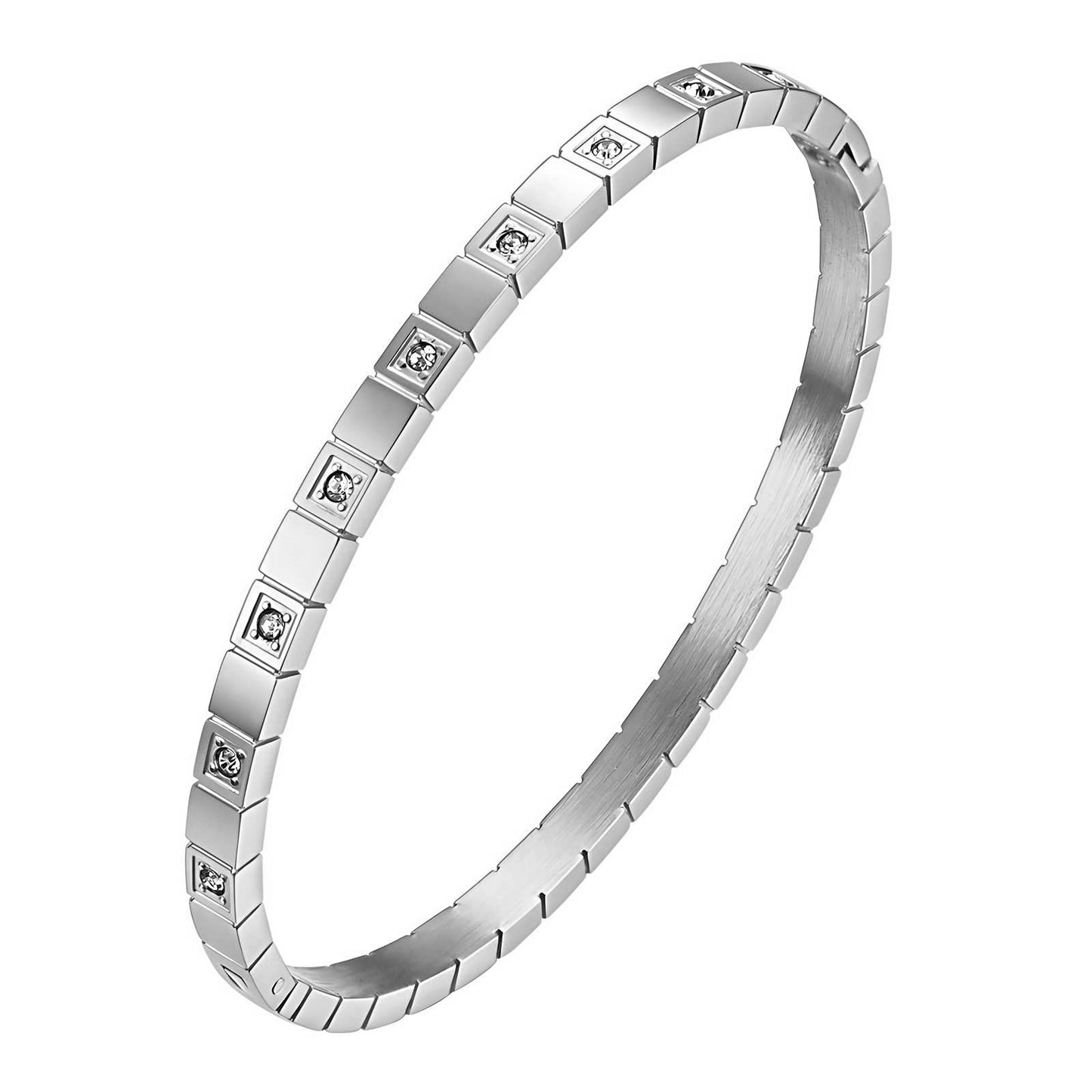 Crystal Grid Bangle Bracelet