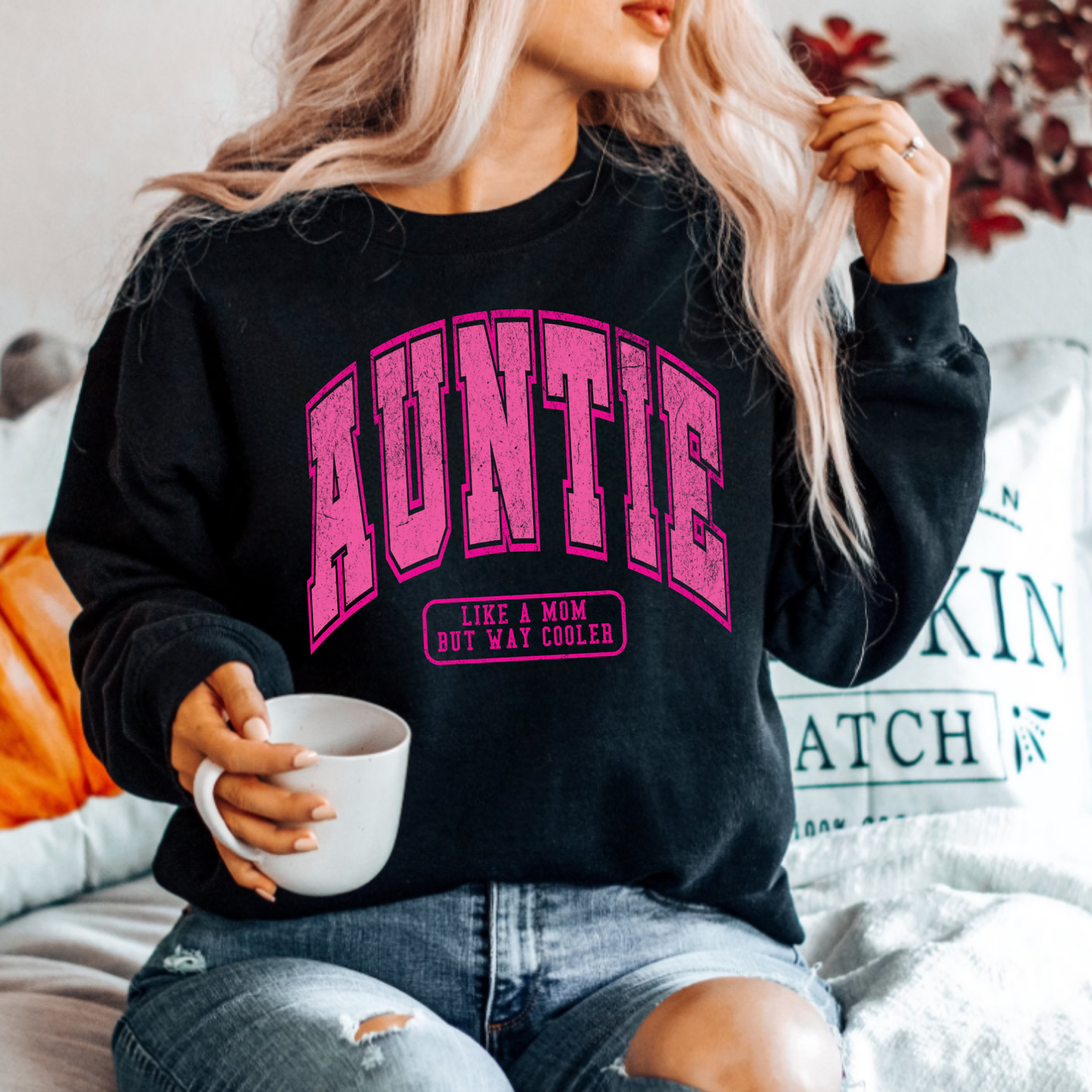 Auntie - like a mom, but way cooler - Screen print Transfer