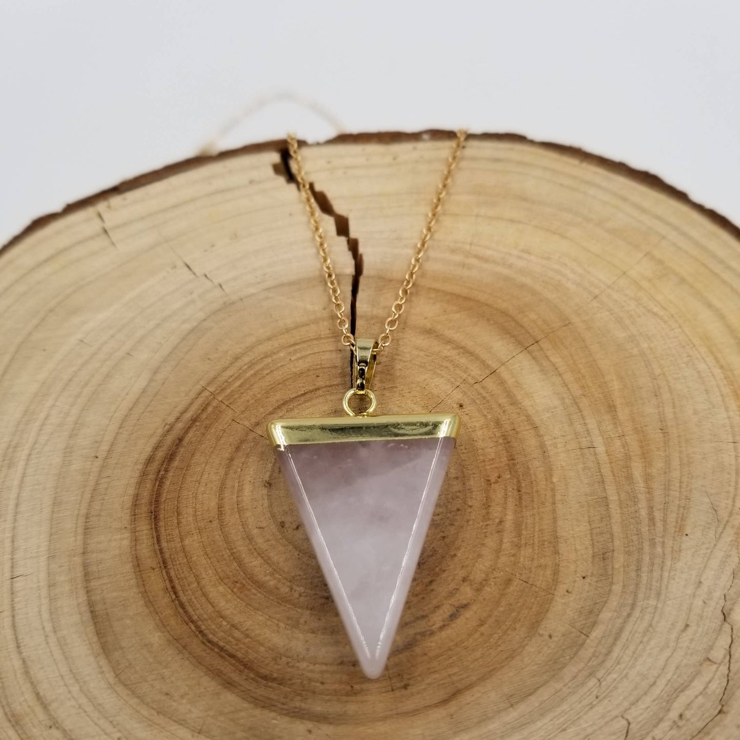 Natural Crystal Triangle Necklace