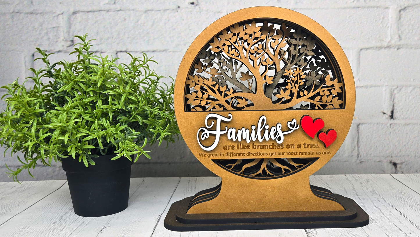 Families Tree of Life Shadow Tabletop Stander