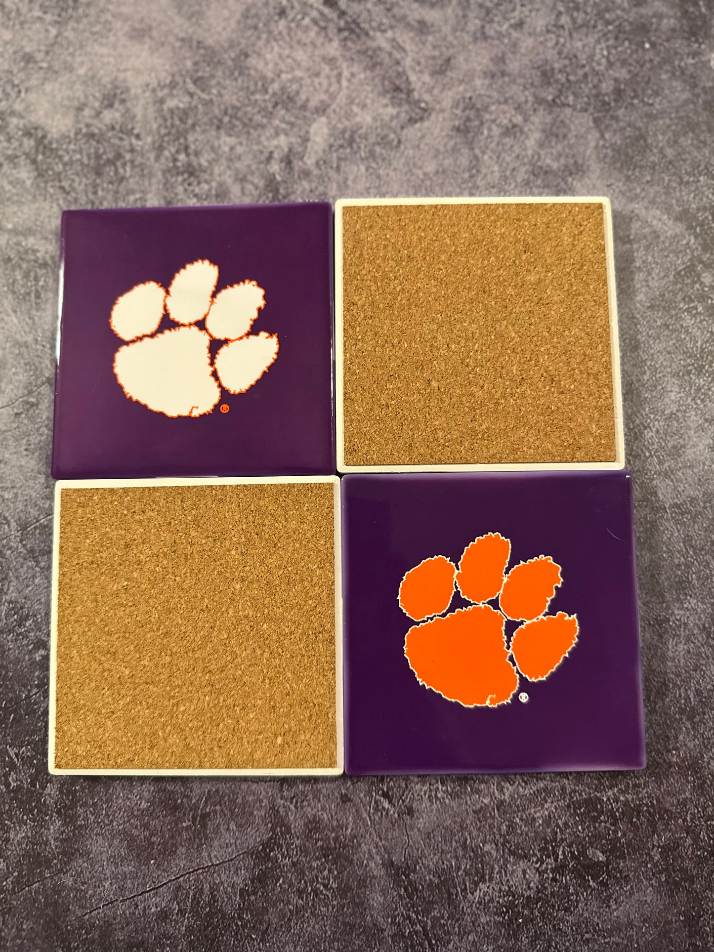 Clemson Paw Variety Ceramic Coasters