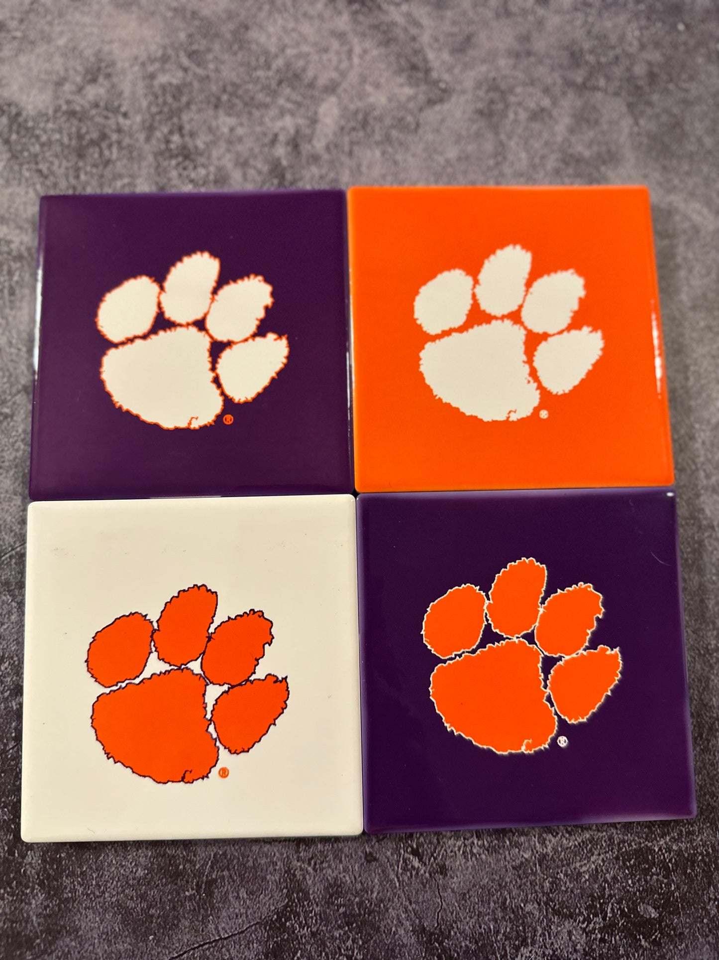 Clemson Paw Variety Ceramic Coasters
