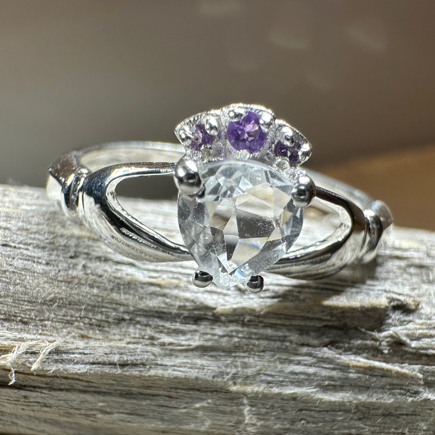 Ardor Moonstone Claddagh Ring