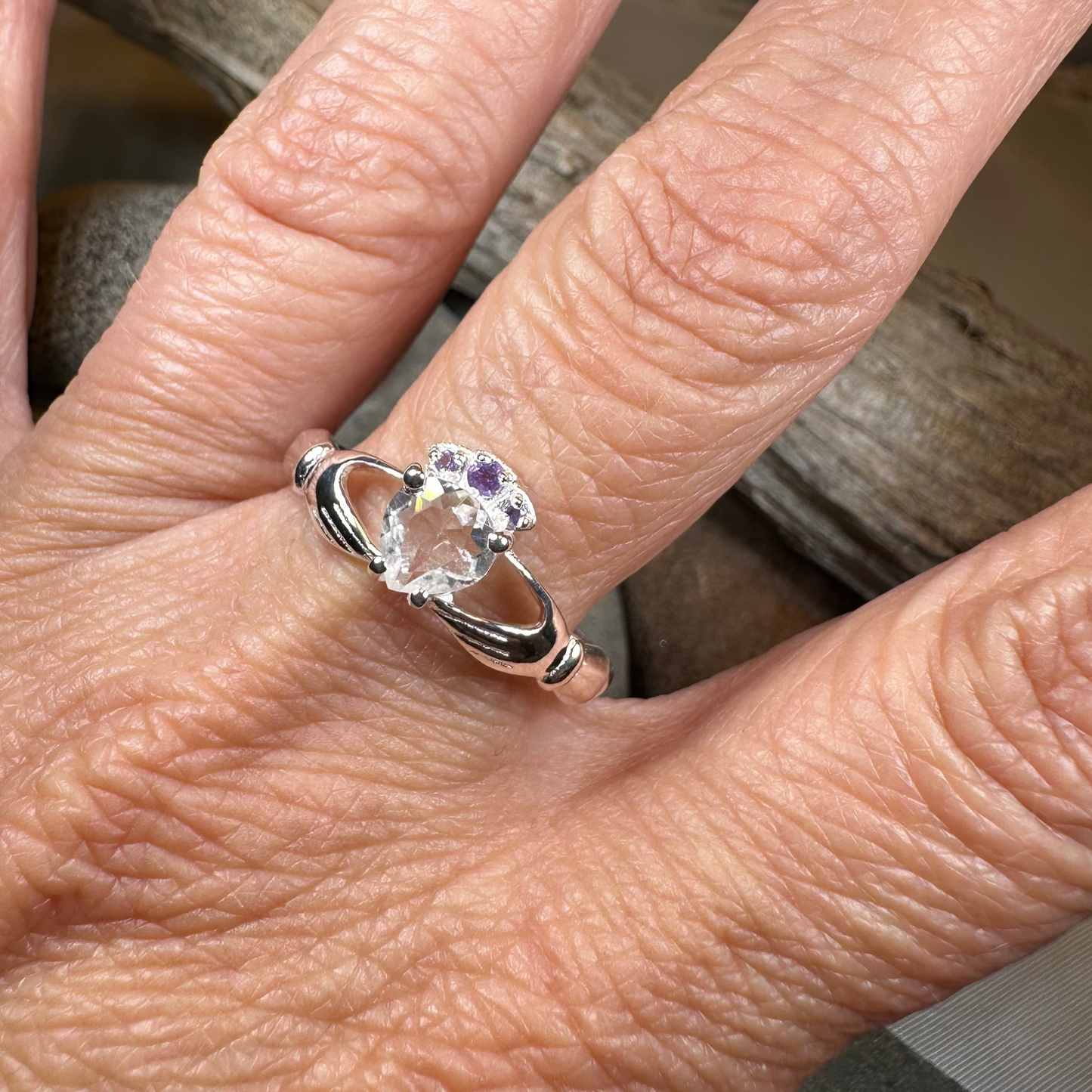 Ardor Moonstone Claddagh Ring