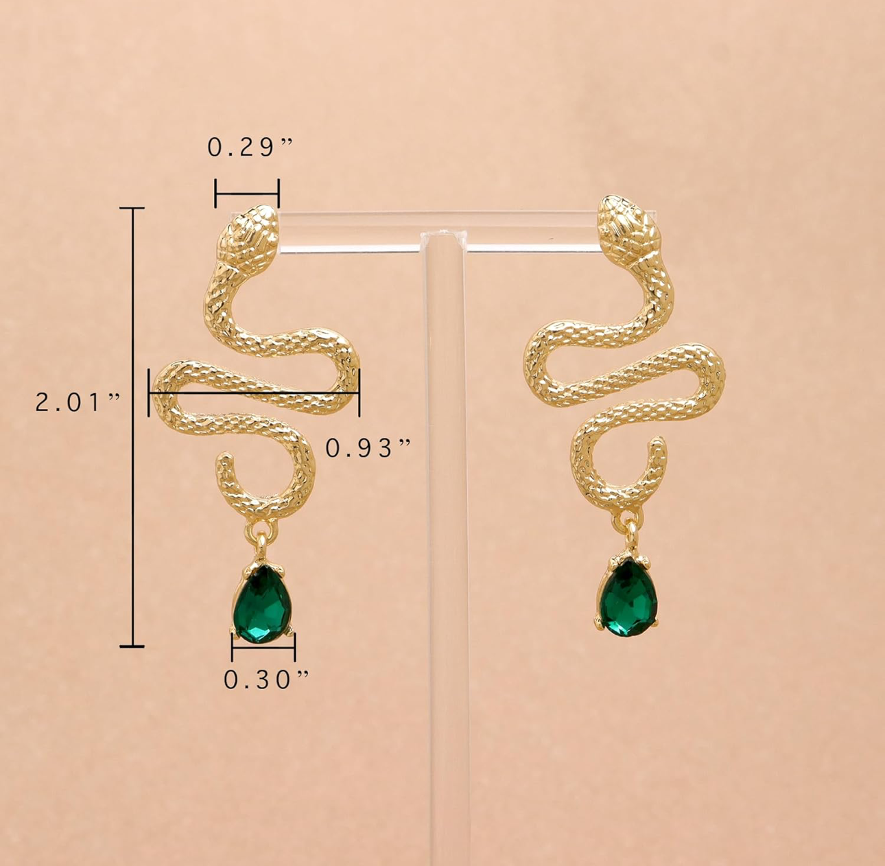 Emerald Snake Earrings