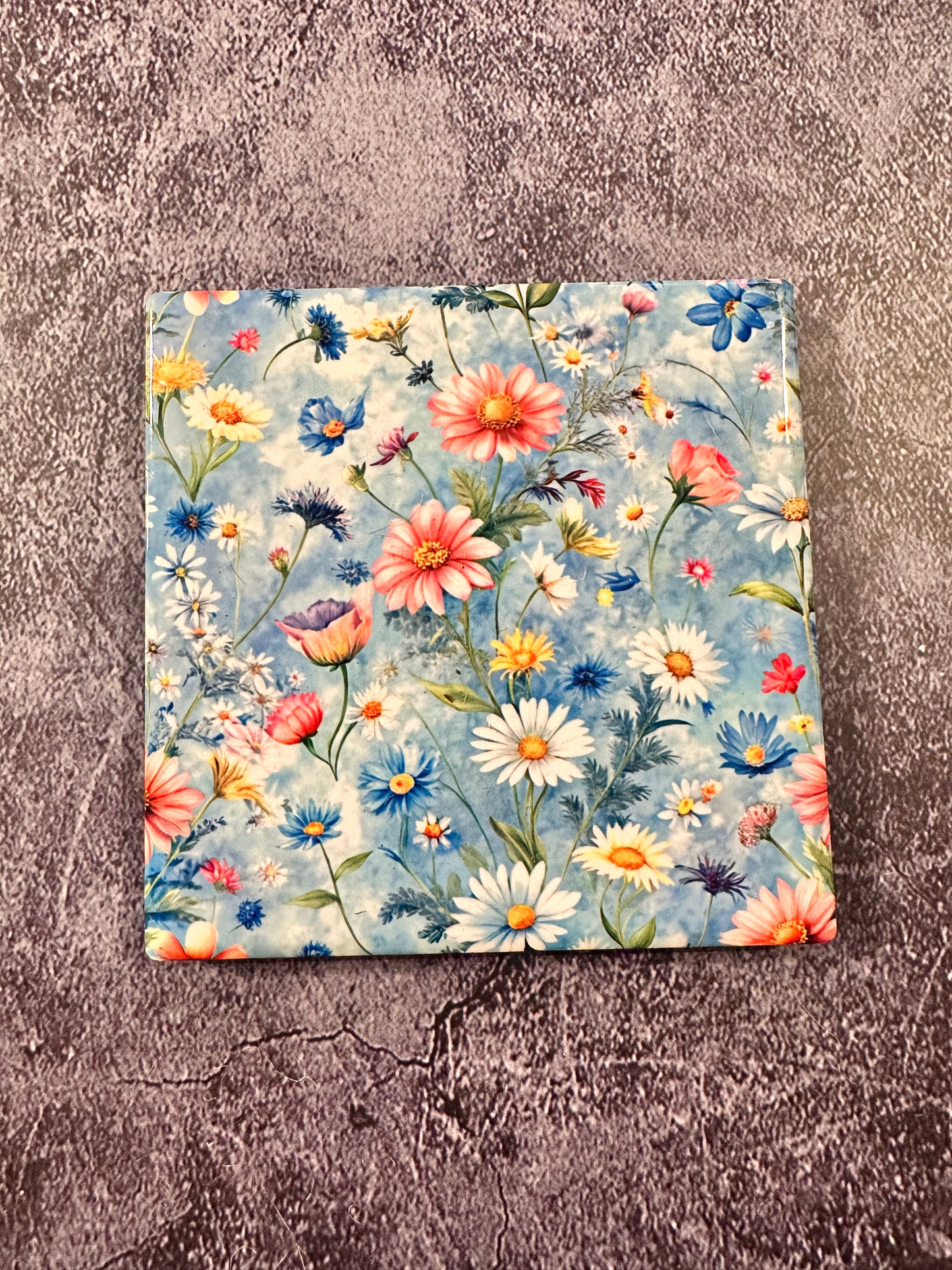 Floral Bloom Ceramic Coaster Set
