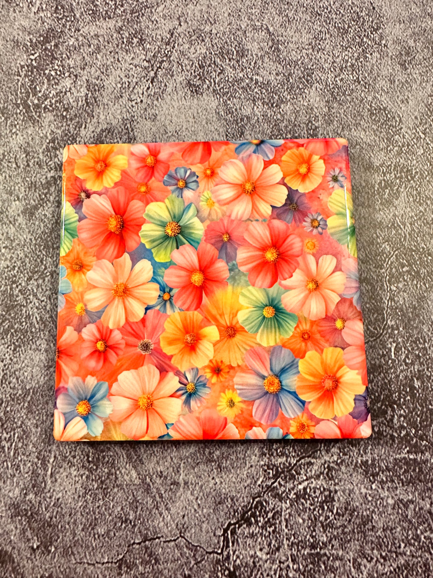 Floral Bloom Ceramic Coaster Set