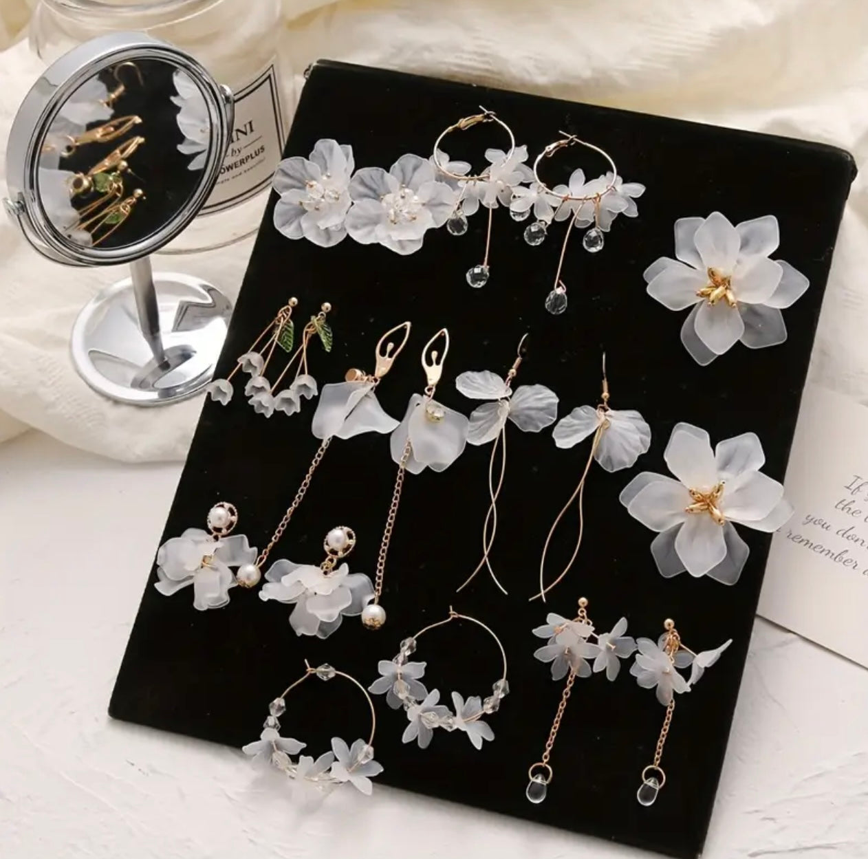 Whimsical Frosted Flower Earrings
