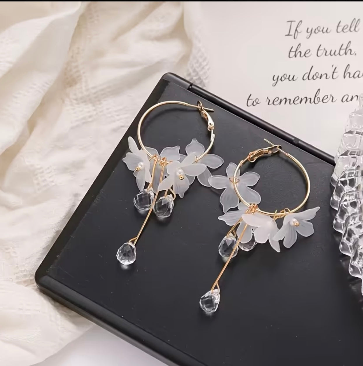 Whimsical Frosted Flower Earrings