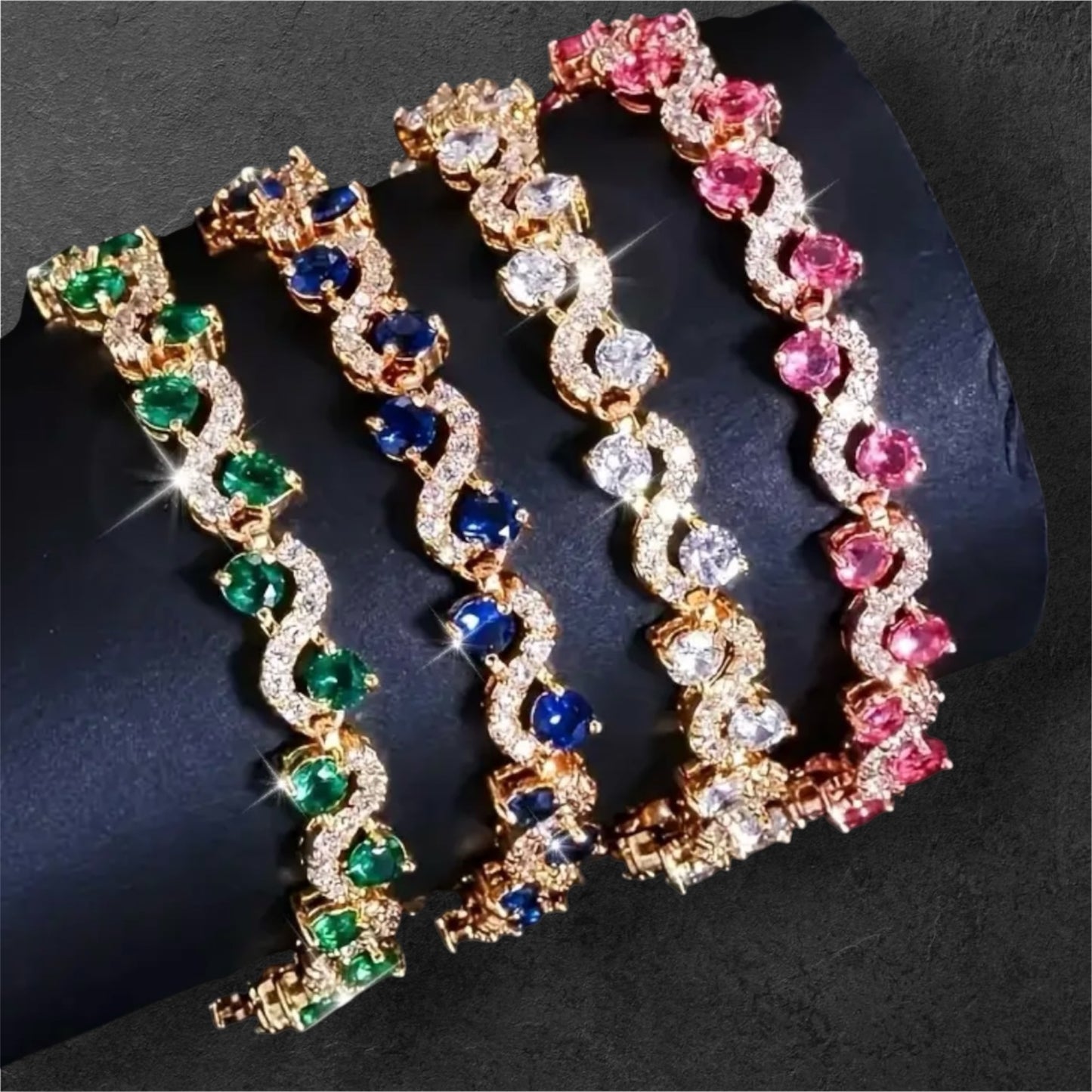 Sparkling Wave Crystal Bracelet