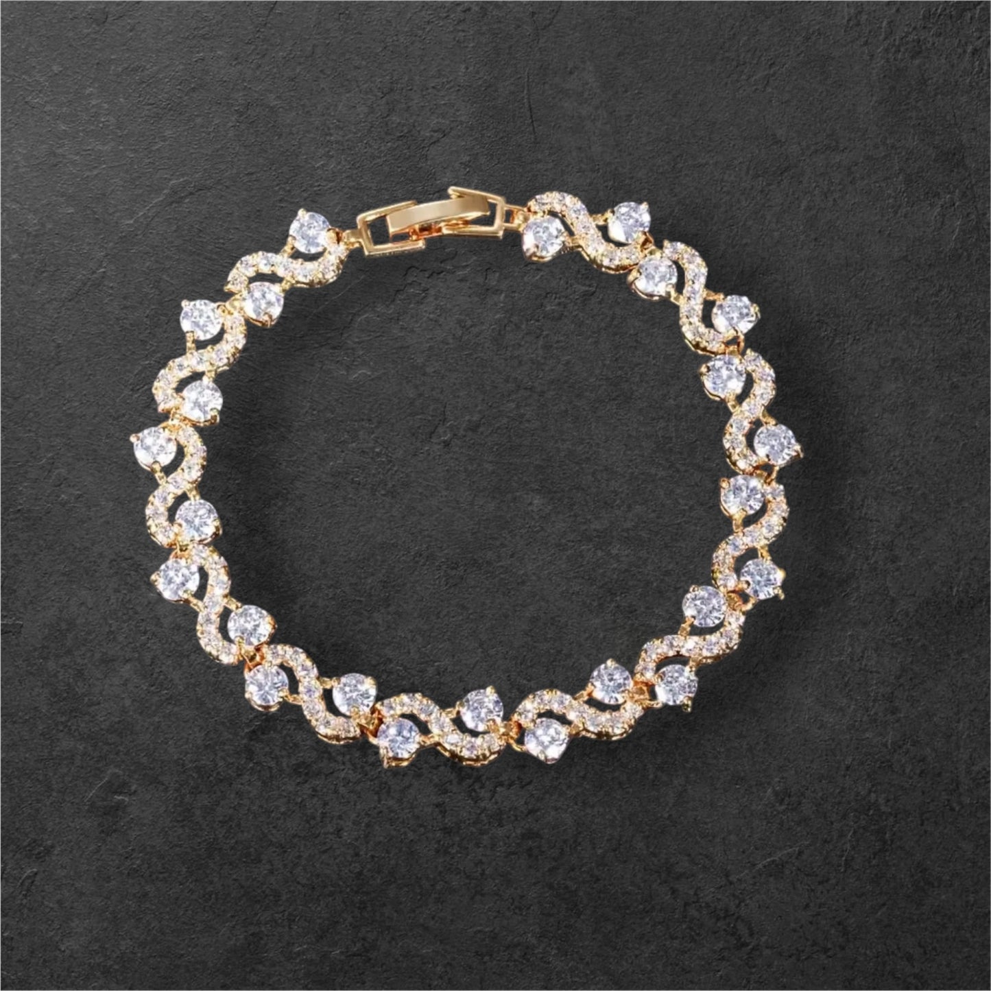 Sparkling Wave Crystal Bracelet