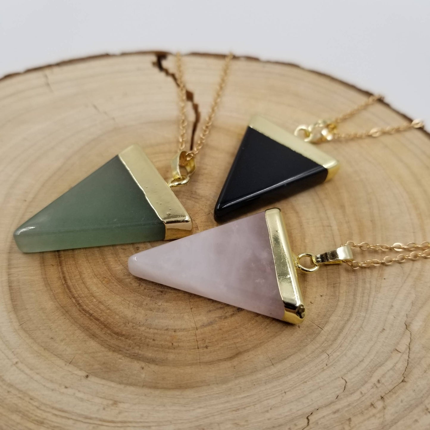 Natural Crystal Triangle Necklace
