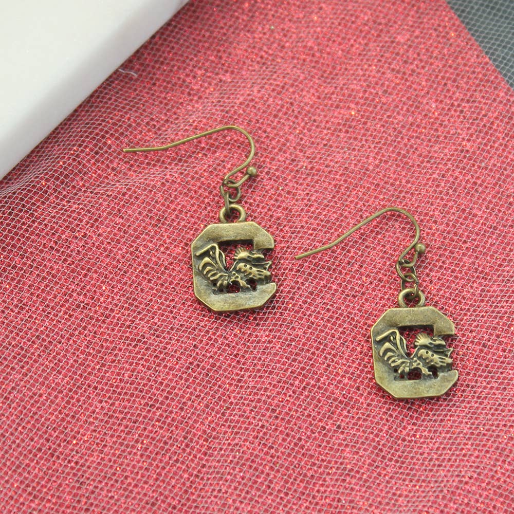 South Carolina Vintage Logo Earrings, Officially Licensed