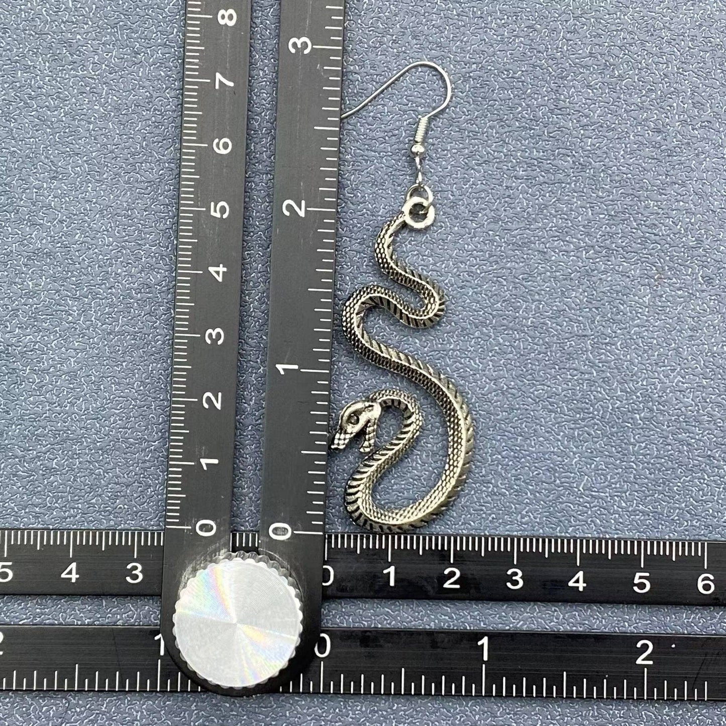 Silver Snake Dangle Earrings