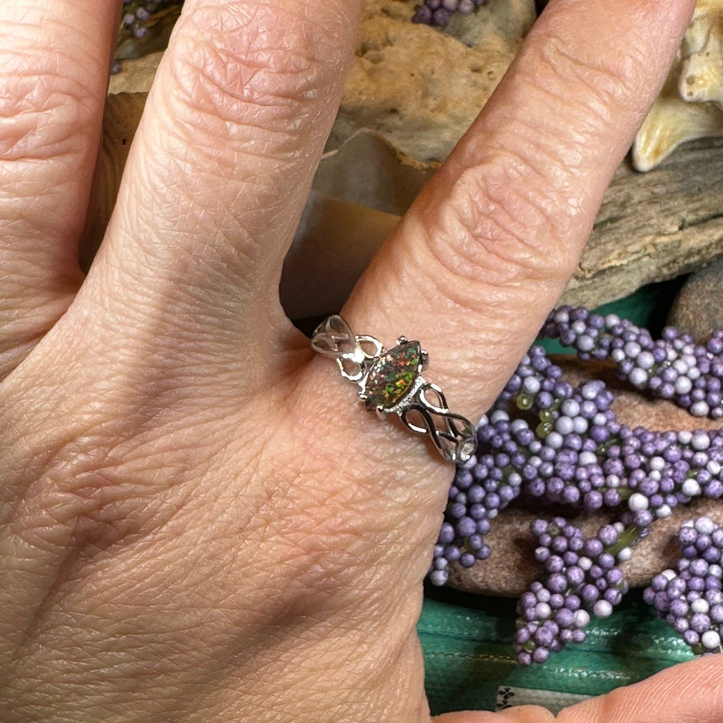 Astrid Celtic Fire Opal Ring