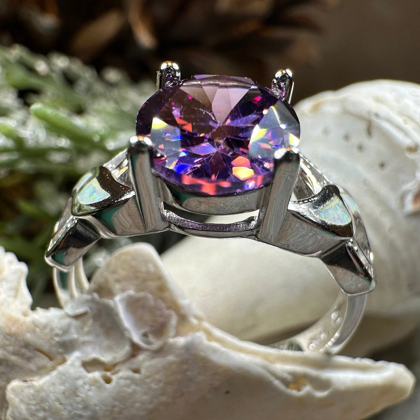 Boinne Opal Celtic Ring