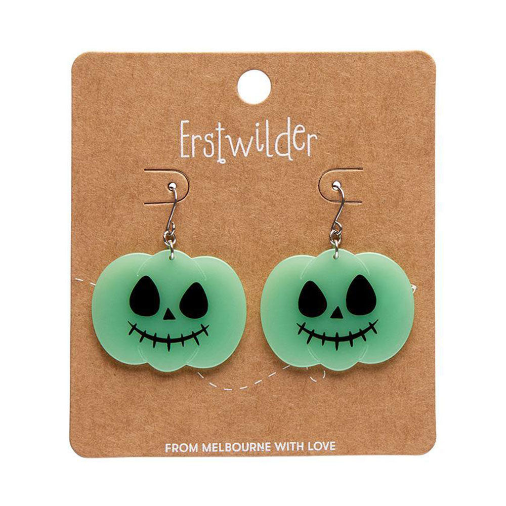 Jack O Lantern Drop Earrings - Glow in the Dark by Erstwilder