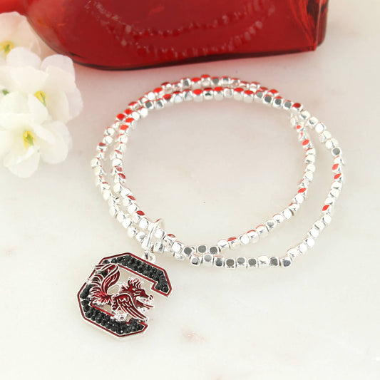 South Carolina Crystal Logo Stretch Bracelet, Officially Licensed