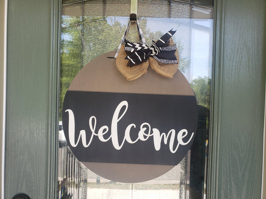 Welcome Door Hanger - Black