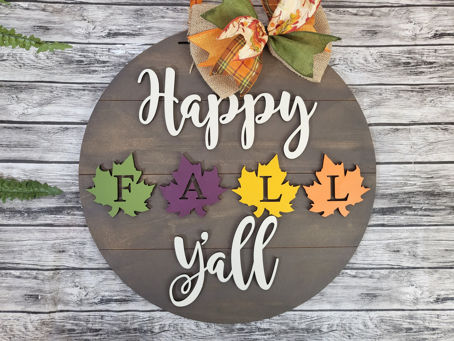 Happy Fall Y'all Leaves Door Hanger