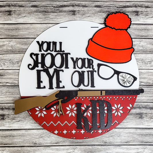 3D You'll Shoot Your Eye Out Kid Ralphie Door Hanger