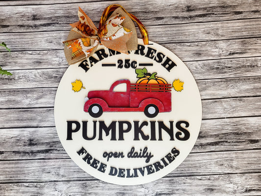 Farm Fresh Pumpkins Truck Door Hanger