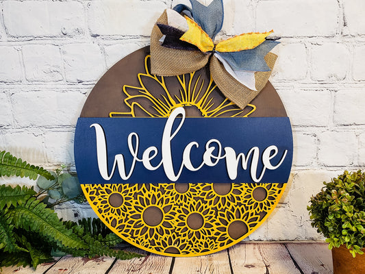 Sunflower Welcome Door Hanger
