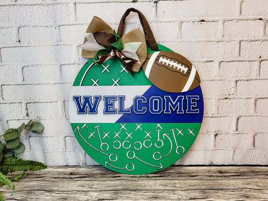 Welcome Football Play Door Hanger