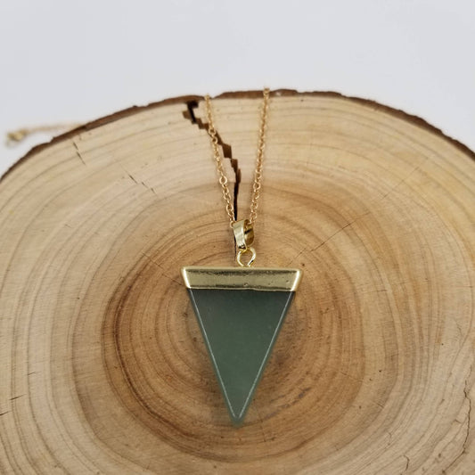 Natural Crystal Triangle Necklace