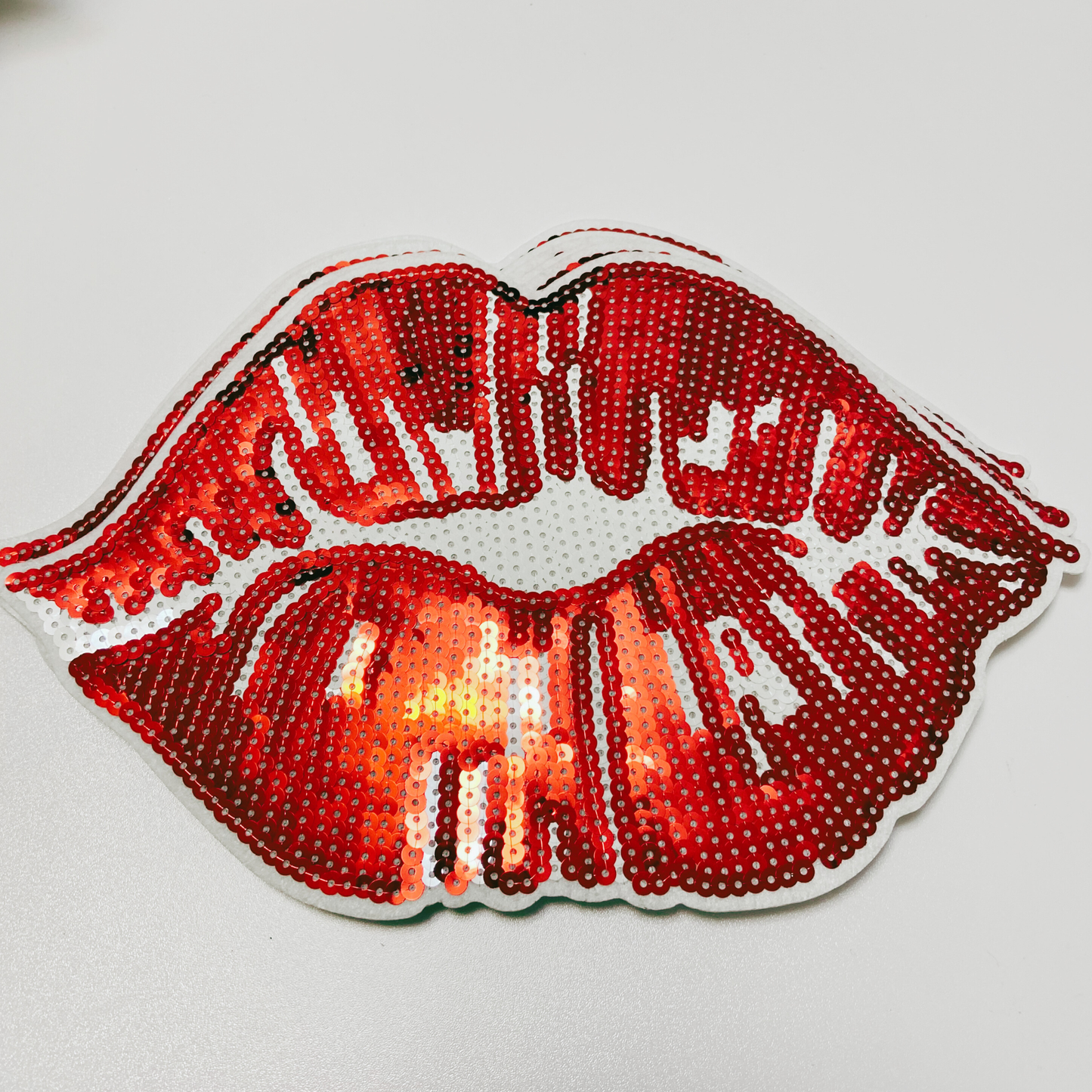 10" Kiss Kiss Red Lips -  SEQUIN Patch