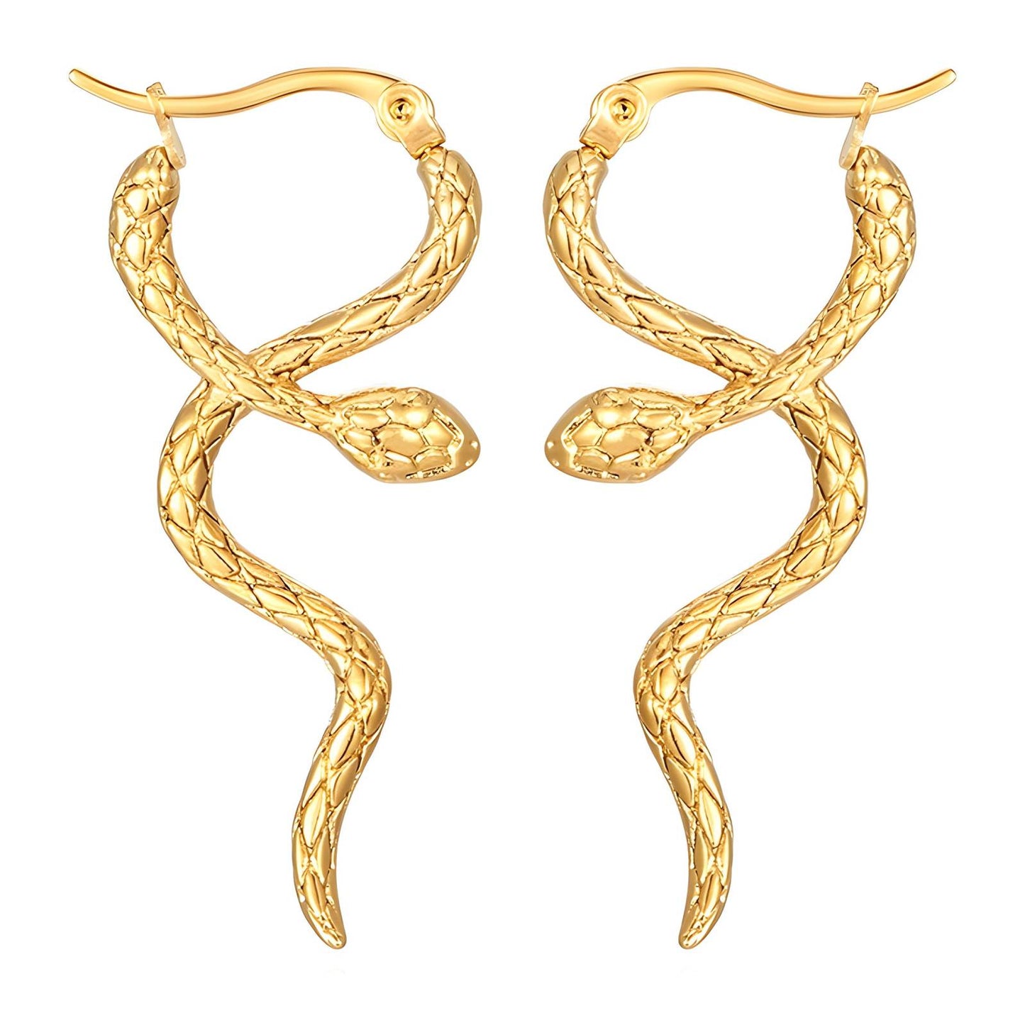 18K gold plated Stainless steel  Snakes earrings