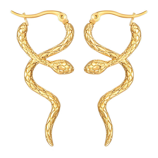 18K gold plated Stainless steel  Snakes earrings