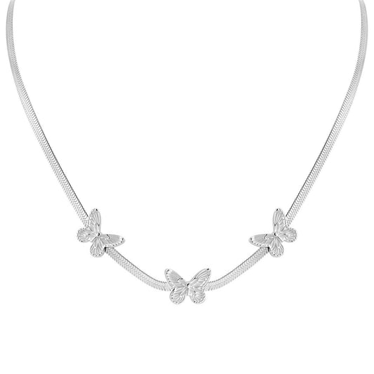 Stainless steel  Butterflies necklace