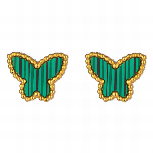 18K gold plated Stainless steel  Butterflies earrings