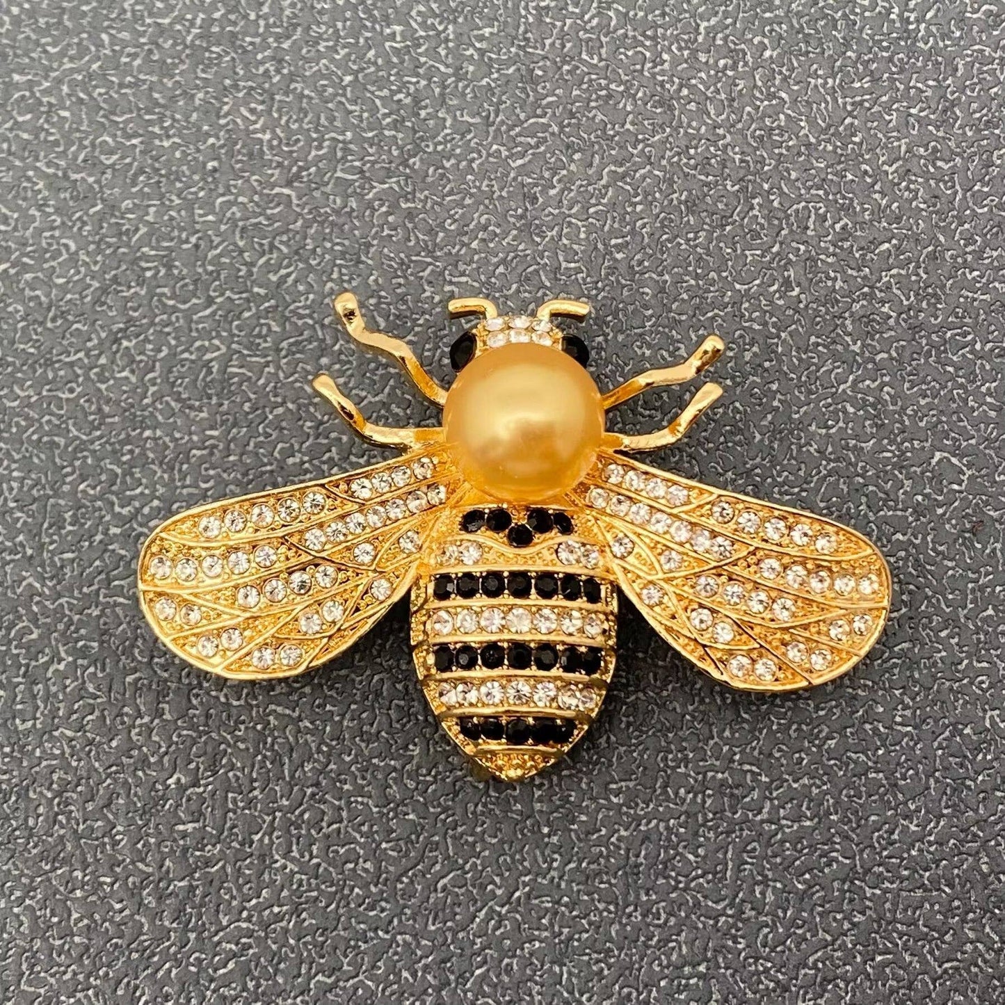Rhinestone Bee Brooch