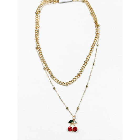 Double Layered Cherry Necklace