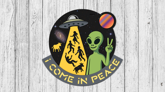 Alien I COME IN PEACE Door Hanger