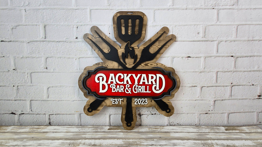 Backyard Bar and Grill Door Hanger